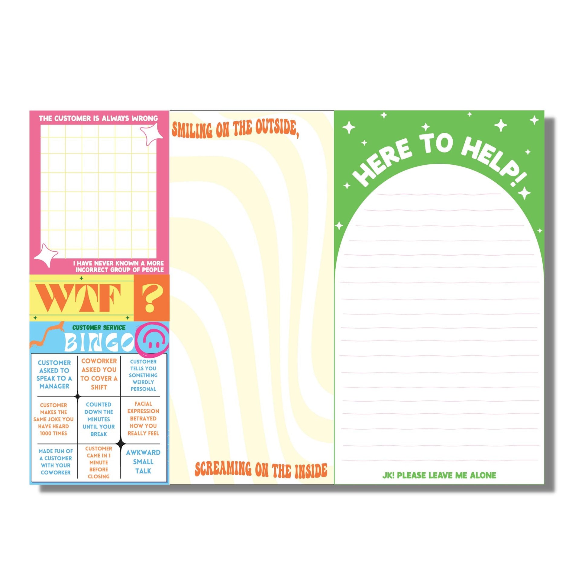 Fun Club Customer Service Notepad Set | Funny Giftable Sticky Note Pad Set