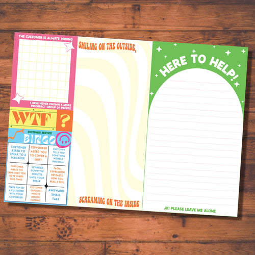 Fun Club Customer Service Notepad Set | Funny Giftable Sticky Note Pad Set