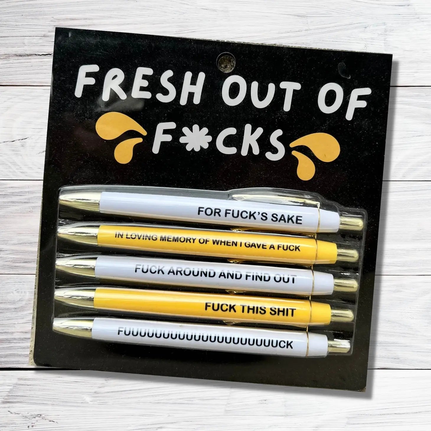 Fun Club Fresh Out Of Fucks Pen Set | 5 Ballpoint Pens