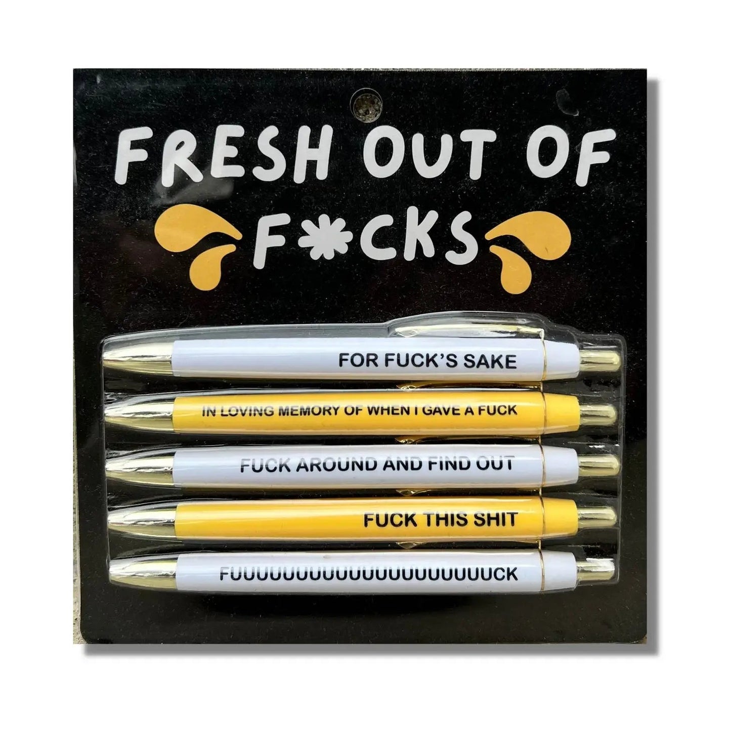 Fun Club Fresh Out Of Fucks Pen Set | 5 Ballpoint Pens