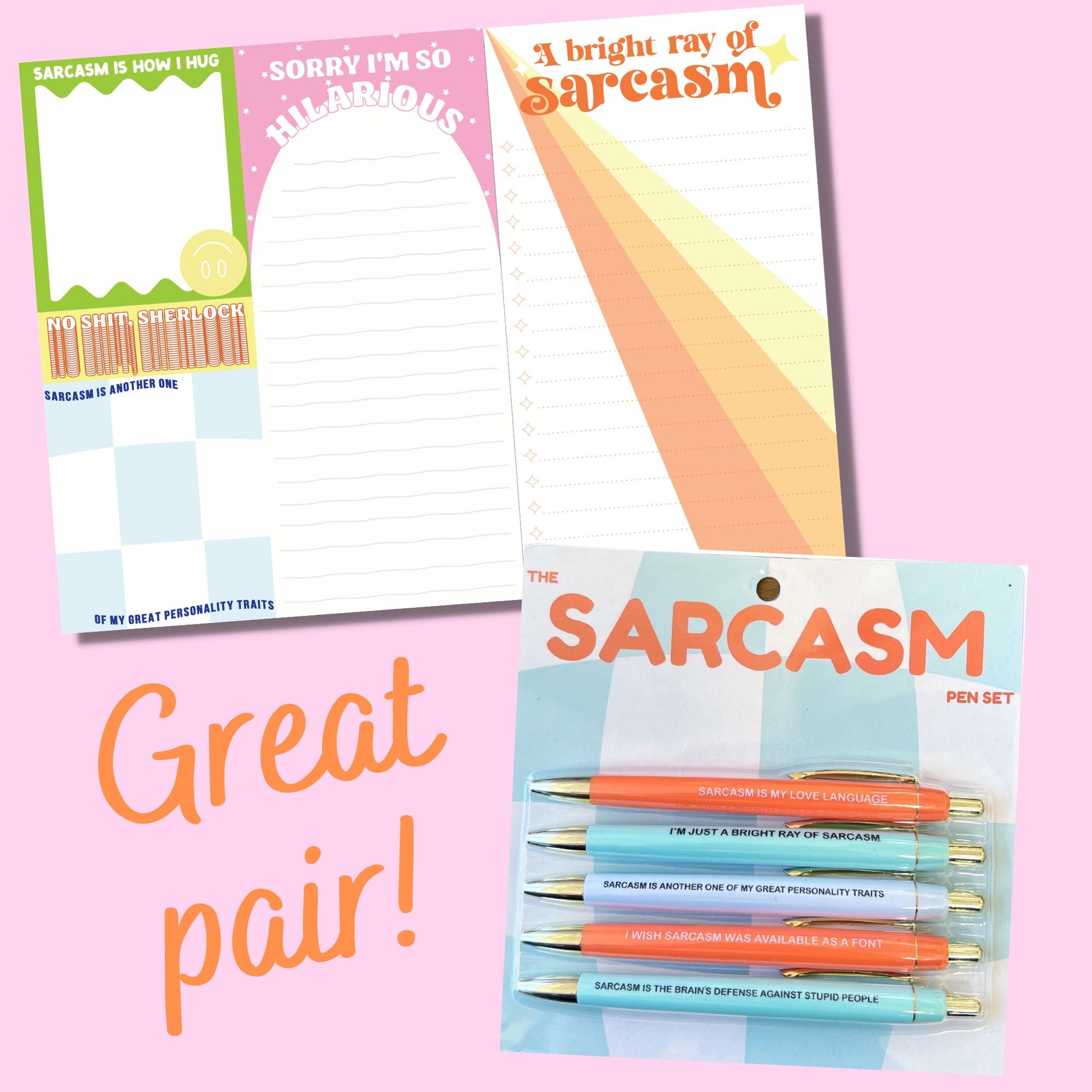 Sarcasm Notepad Set | 5 Notepads in One Giftable Set