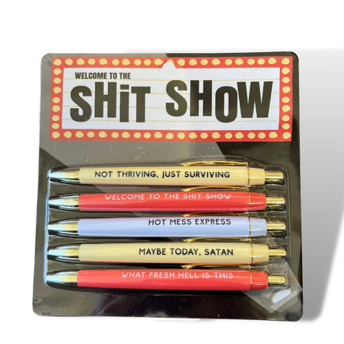 Fun Club Welcome to The Shit Show Pen Set | Giftable Set of 5 Funny Pens