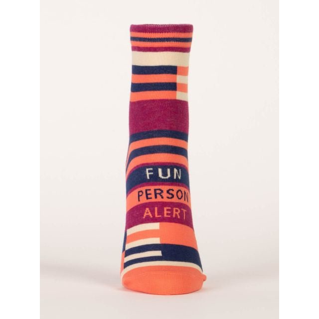 Fun Person Alert Women's Ankle Socks in Orange Stripe
