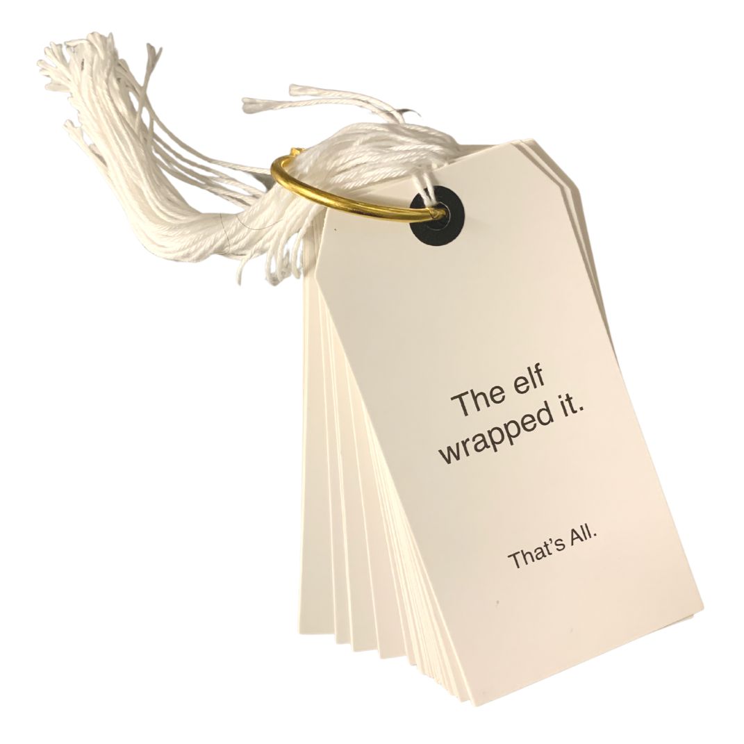 Funny Christmas Gift Tag Book | 24 Hilarious Tags on a Metal Organizing Ring