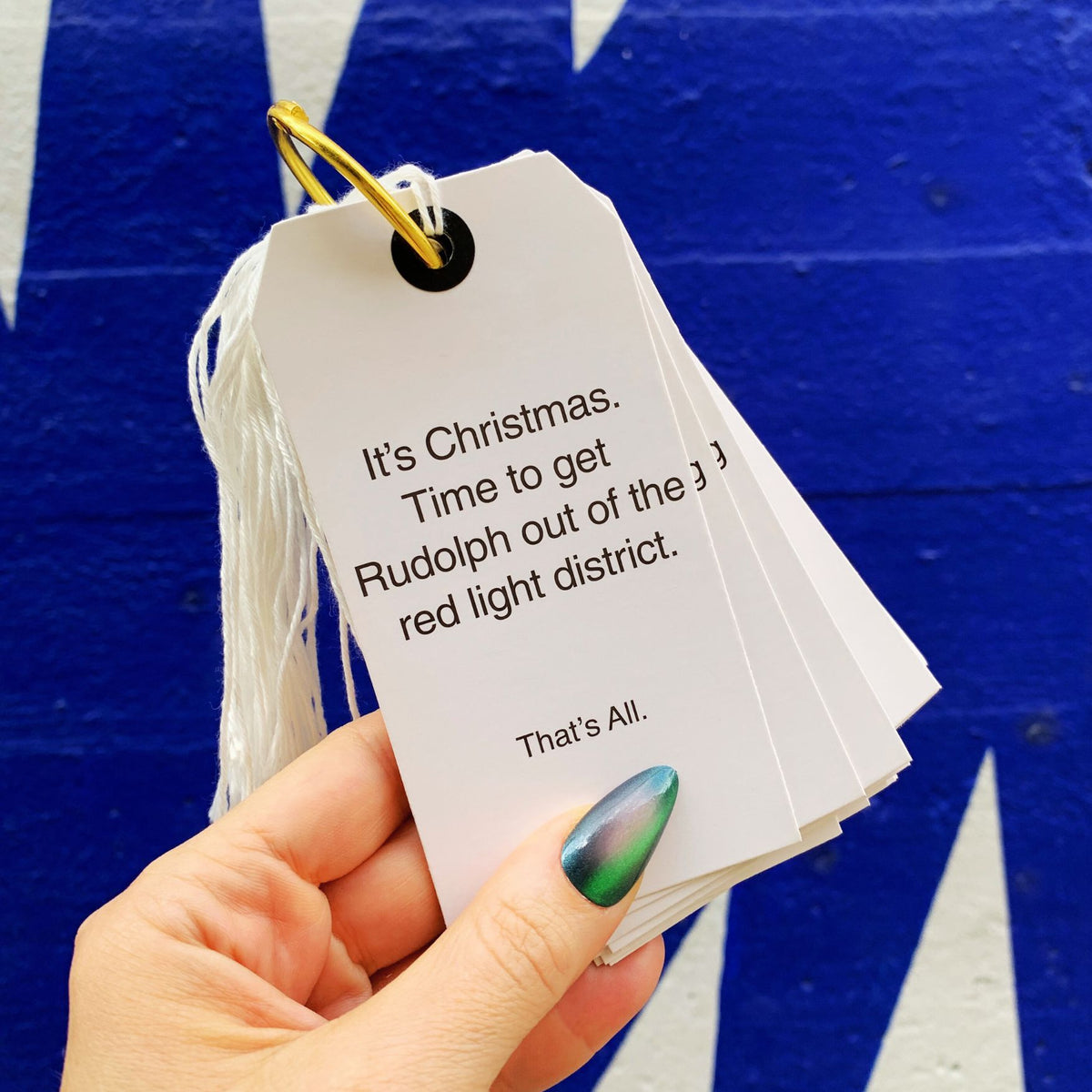 Funny Christmas Gift Tag Book | 24 Hilarious Tags on a Metal Organizing Ring
