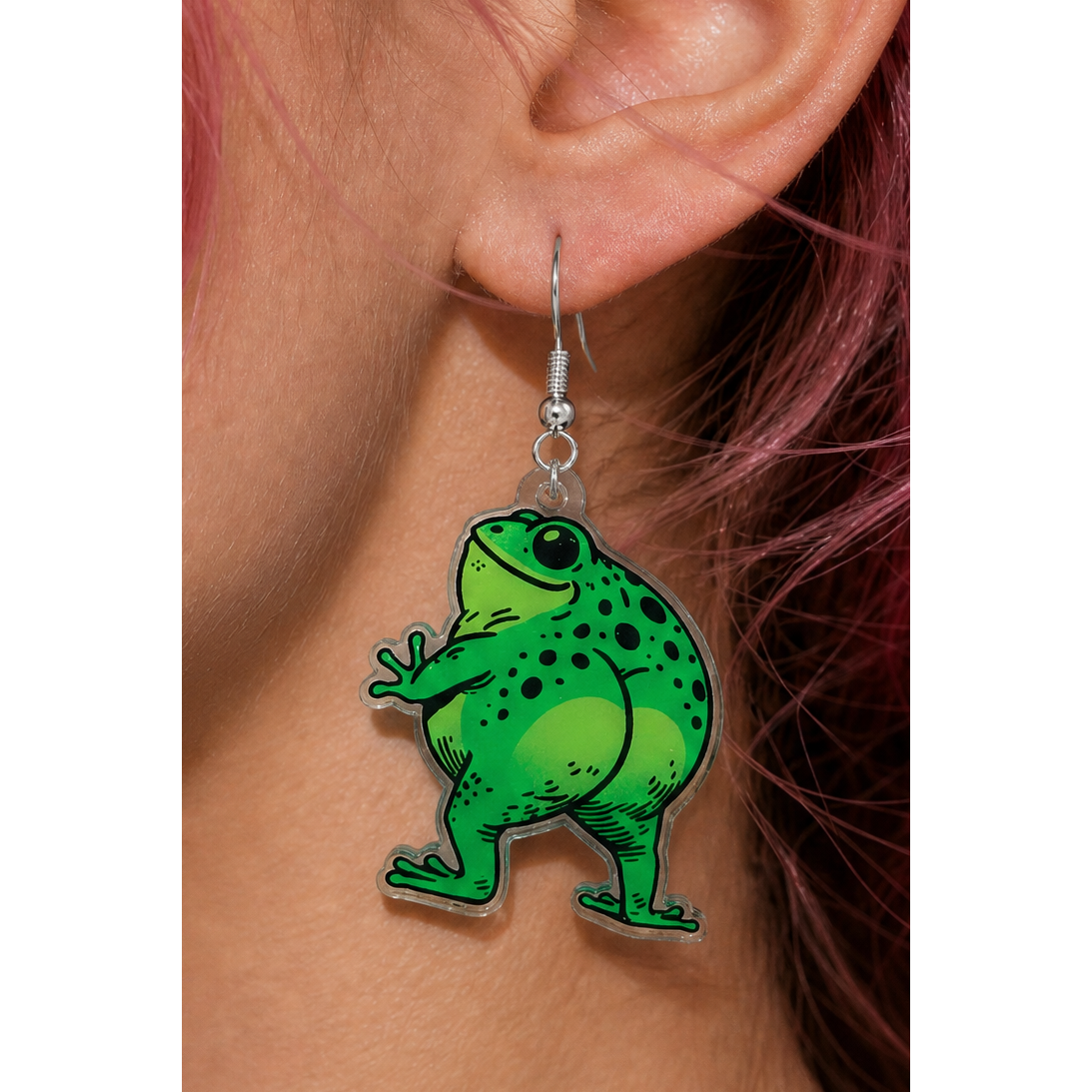 Funny Frog Butts Acrylic Earrings-SimpleNGreat-The Bullish Store