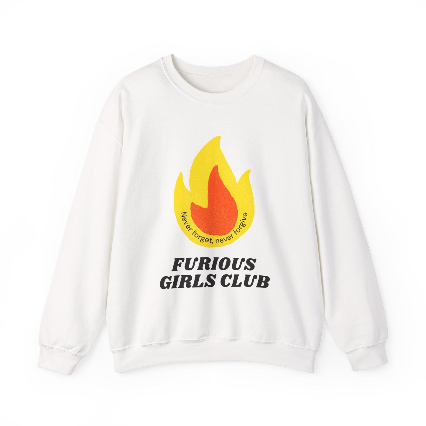 Furious Girls Club Unisex Heavy Blend™ Crewneck Sweatshirt | Feminist Statement Pullover [Sizes S-5X]