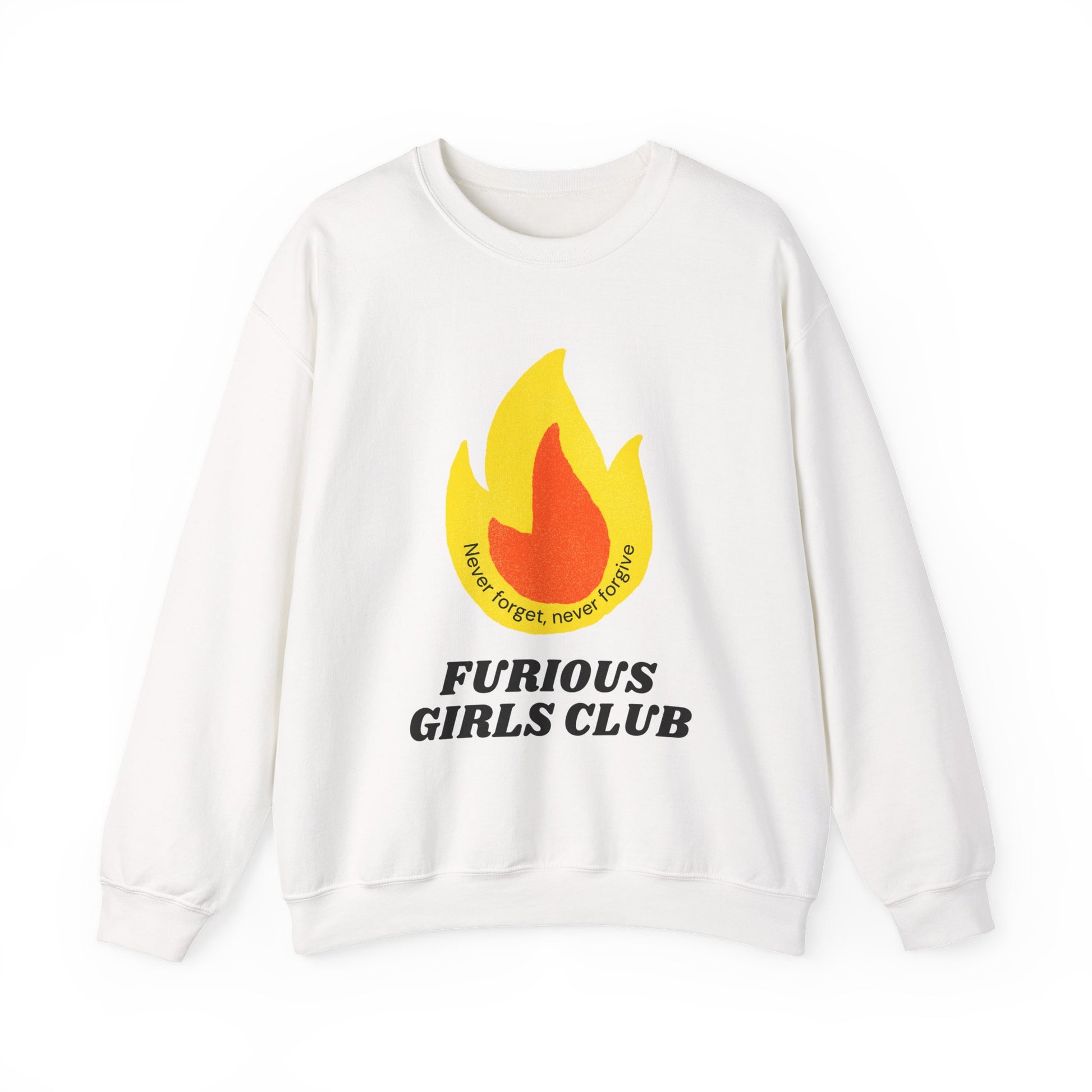 Furious Girls Club Unisex Heavy Blend™ Crewneck Sweatshirt | Feminist Statement Pullover [Sizes S-5X]
