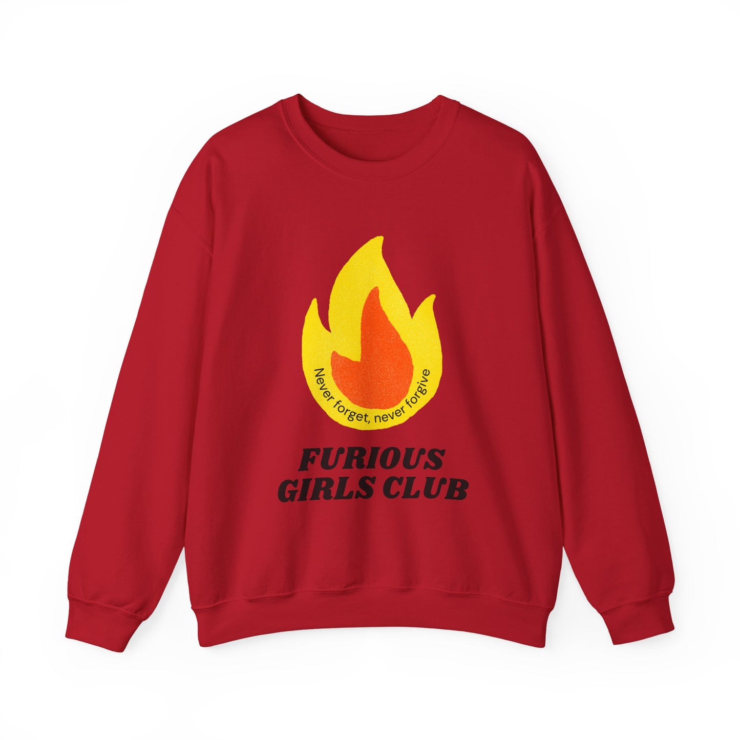 Furious Girls Club Unisex Heavy Blend™ Crewneck Sweatshirt | Feminist Statement Pullover [Sizes S-5X]