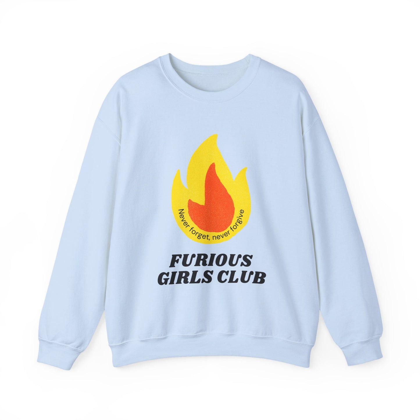 Furious Girls Club Unisex Heavy Blend™ Crewneck Sweatshirt | Feminist Statement Pullover [Sizes S-5X]