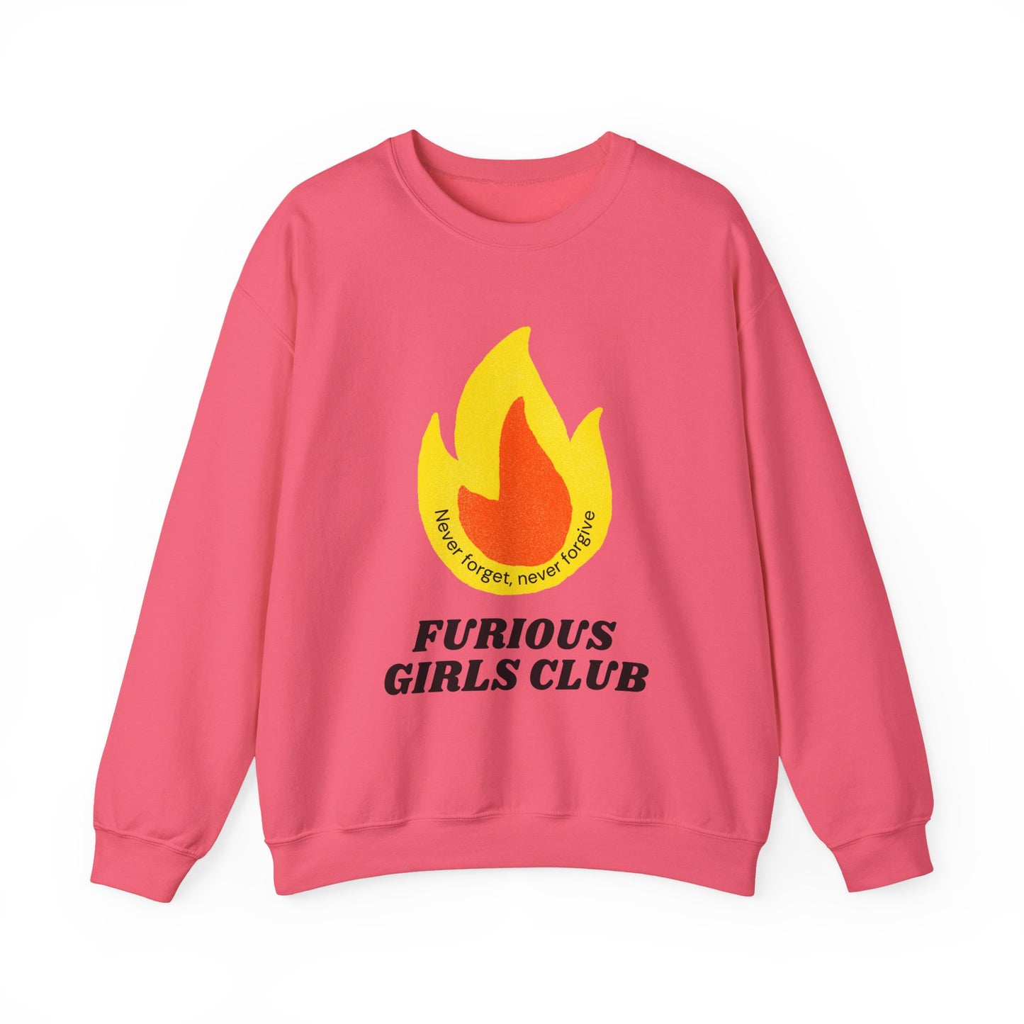 Furious Girls Club Unisex Heavy Blend™ Crewneck Sweatshirt | Feminist Statement Pullover [Sizes S-5X]