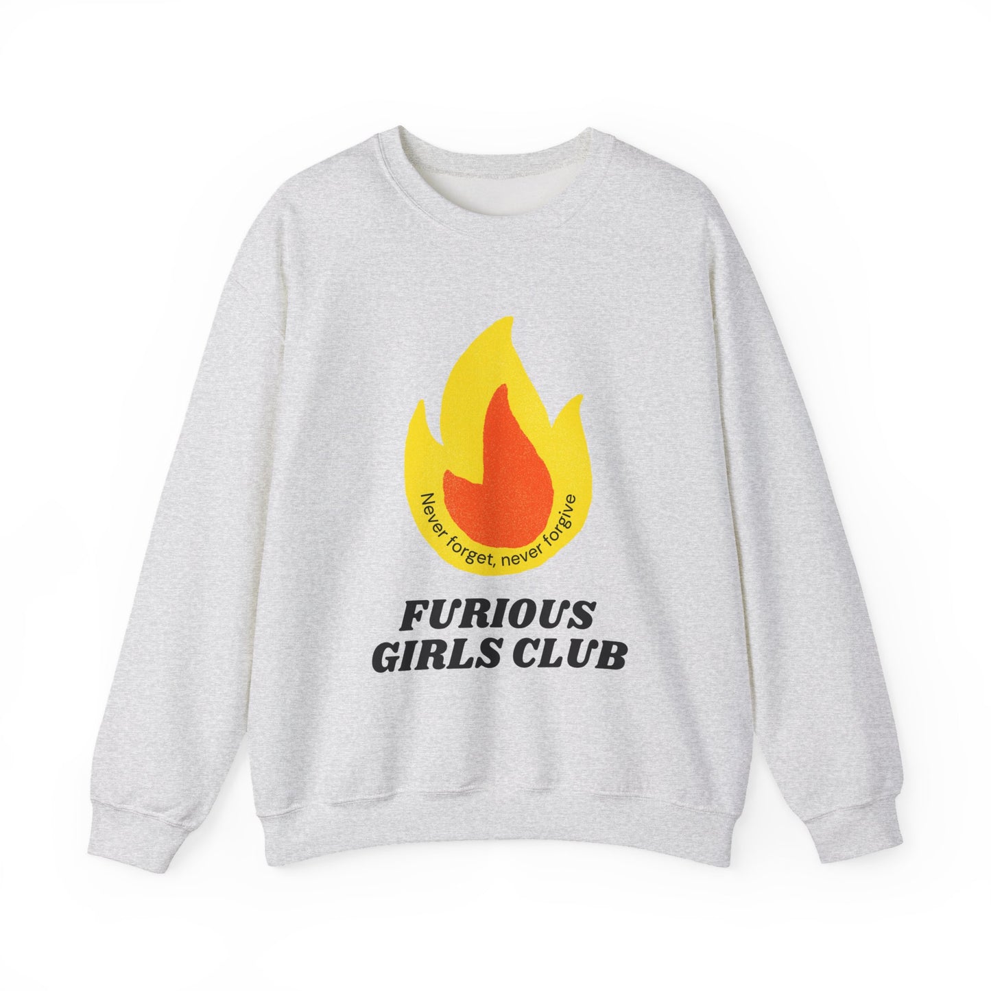 Furious Girls Club Unisex Heavy Blend™ Crewneck Sweatshirt | Feminist Statement Pullover [Sizes S-5X]