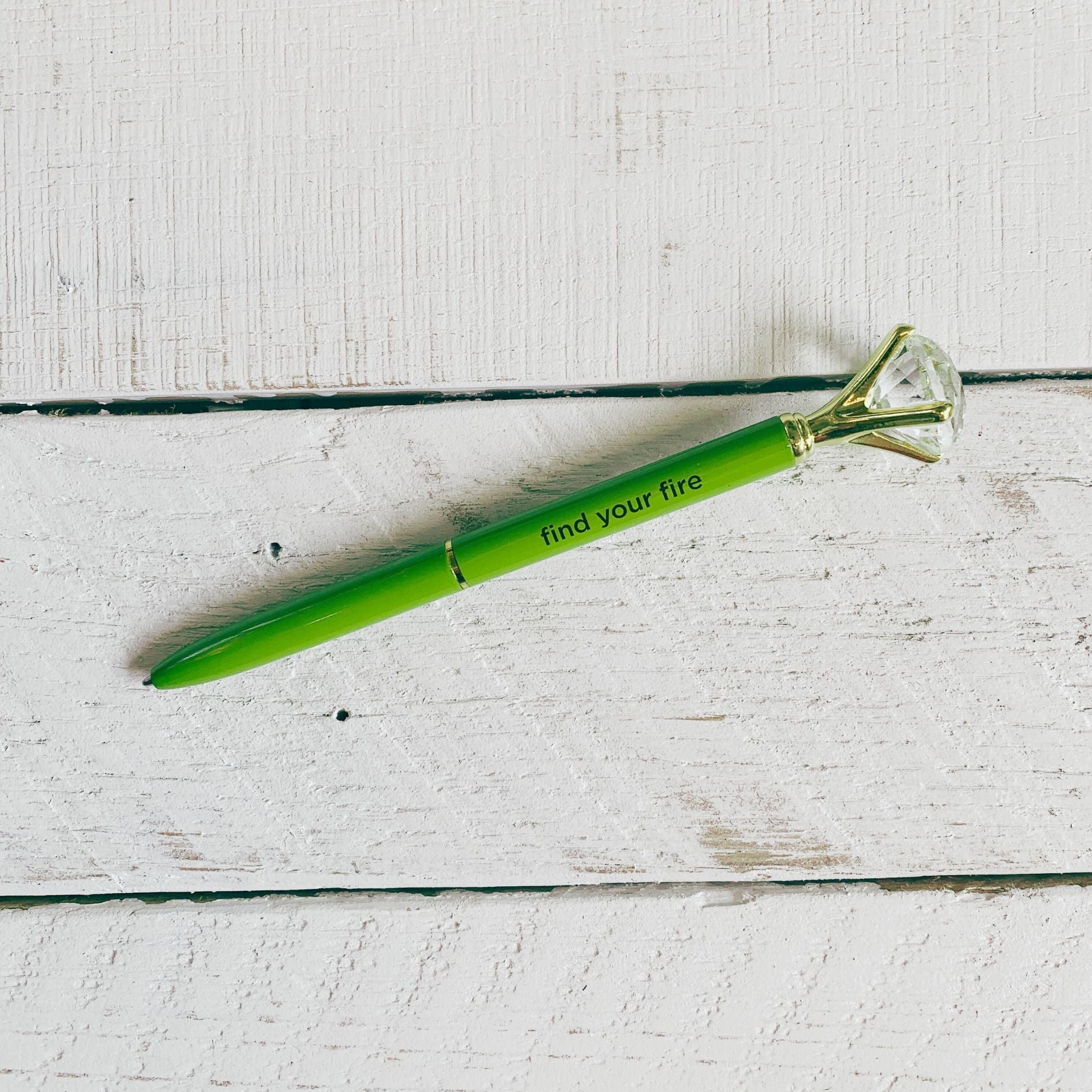 Future Is Female Chartreuse Green Gem Pen | Giftable Single Pen | Novelty Office Desk Supplies