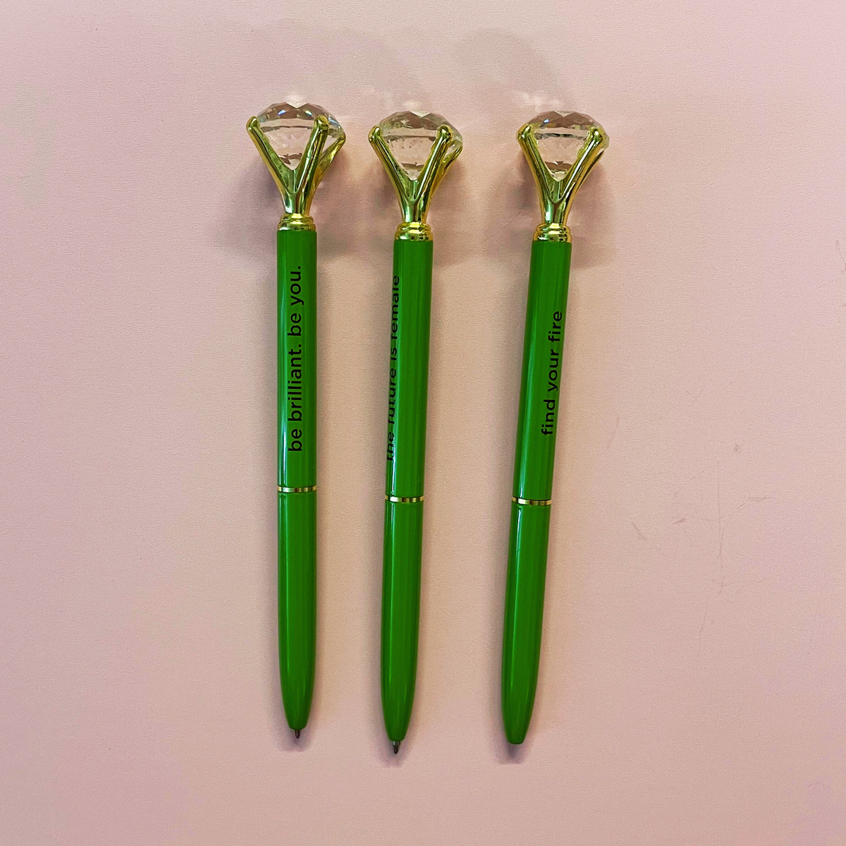 Future Is Female Chartreuse Green Gem Pen | Giftable Single Pen | Novelty Office Desk Supplies-Santa Barbara Design Studio-The Bullish Store