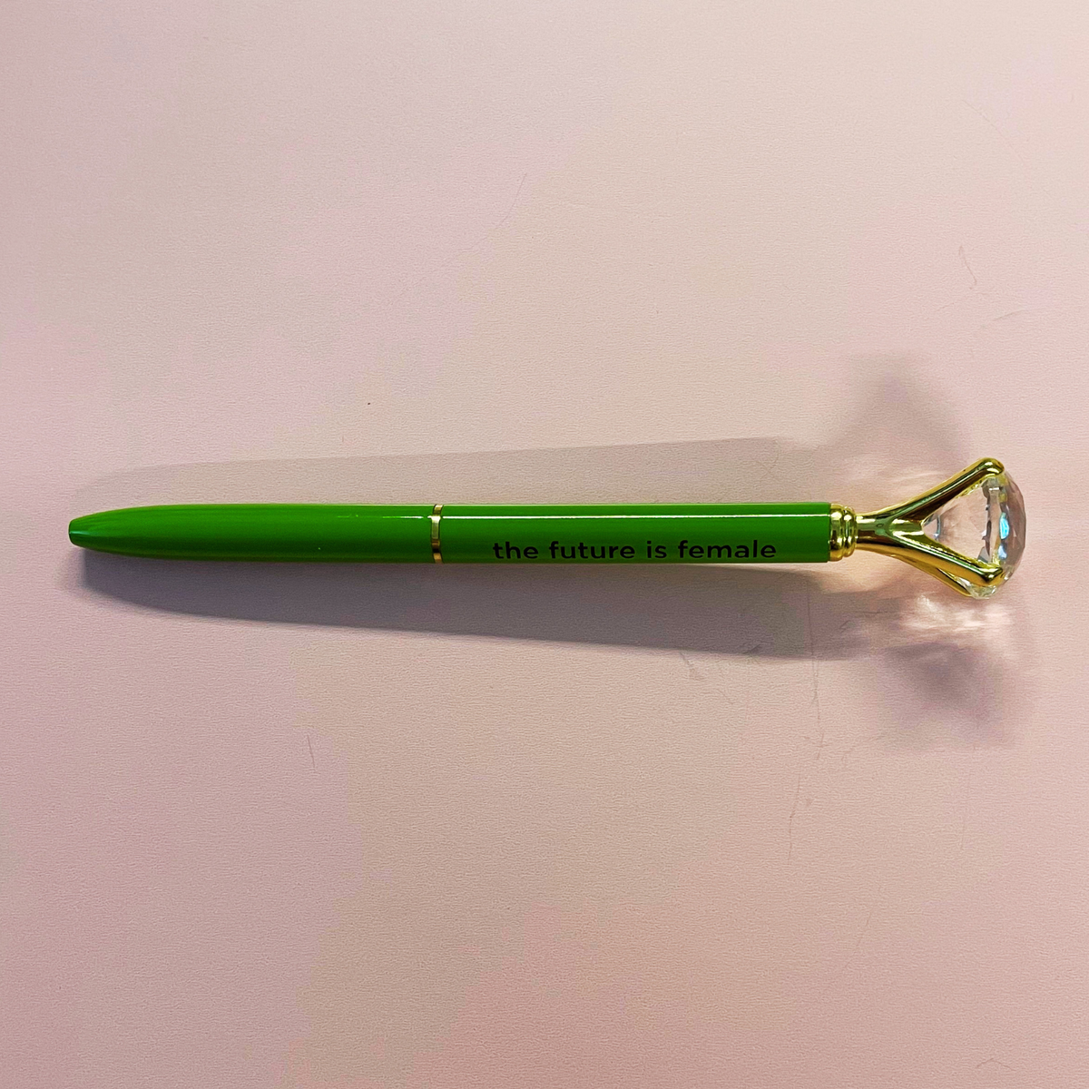 Future Is Female Chartreuse Green Gem Pen | Giftable Single Pen | Novelty Office Desk Supplies-Santa Barbara Design Studio-The Bullish Store