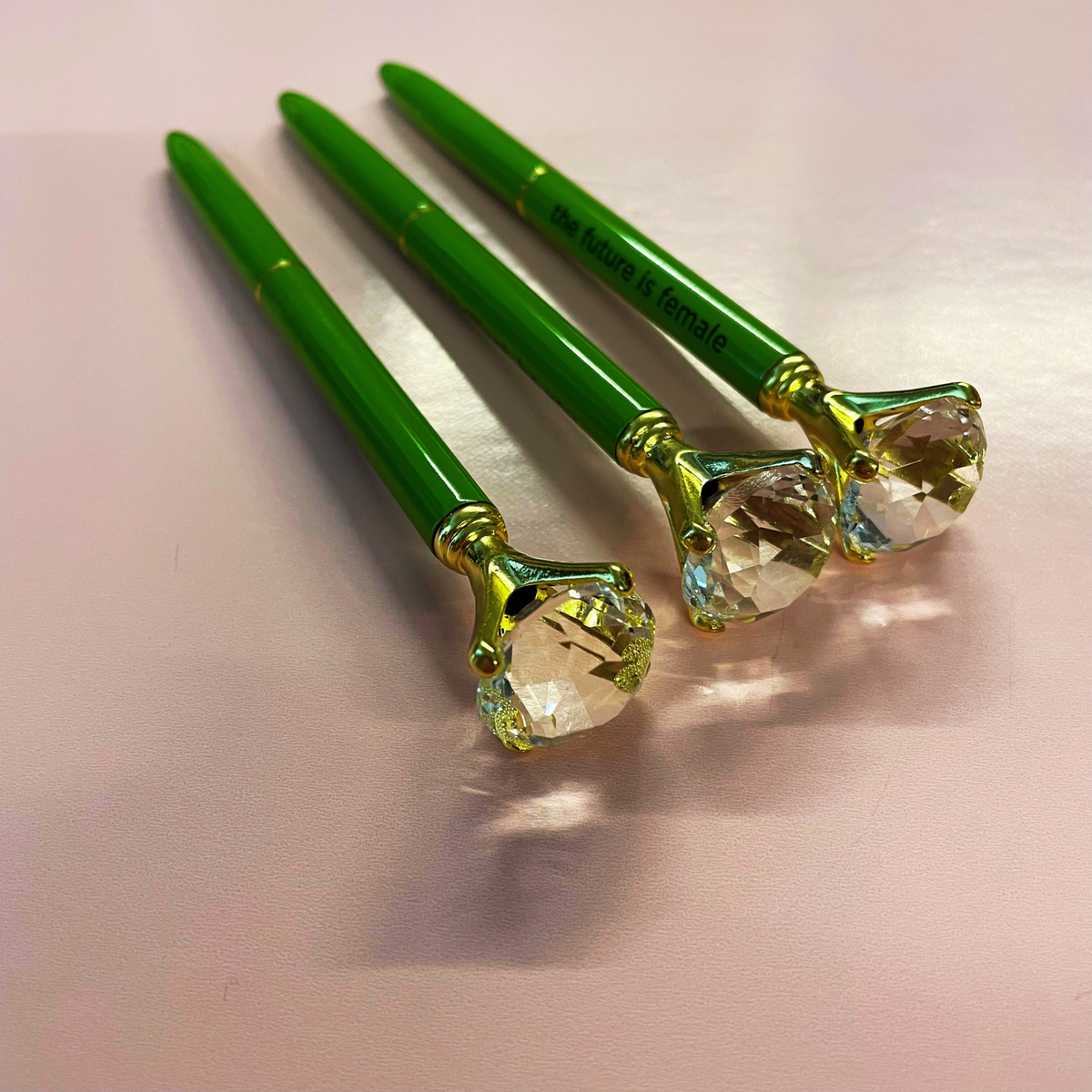 Future Is Female Chartreuse Green Gem Pen | Giftable Single Pen | Novelty Office Desk Supplies-Santa Barbara Design Studio-The Bullish Store