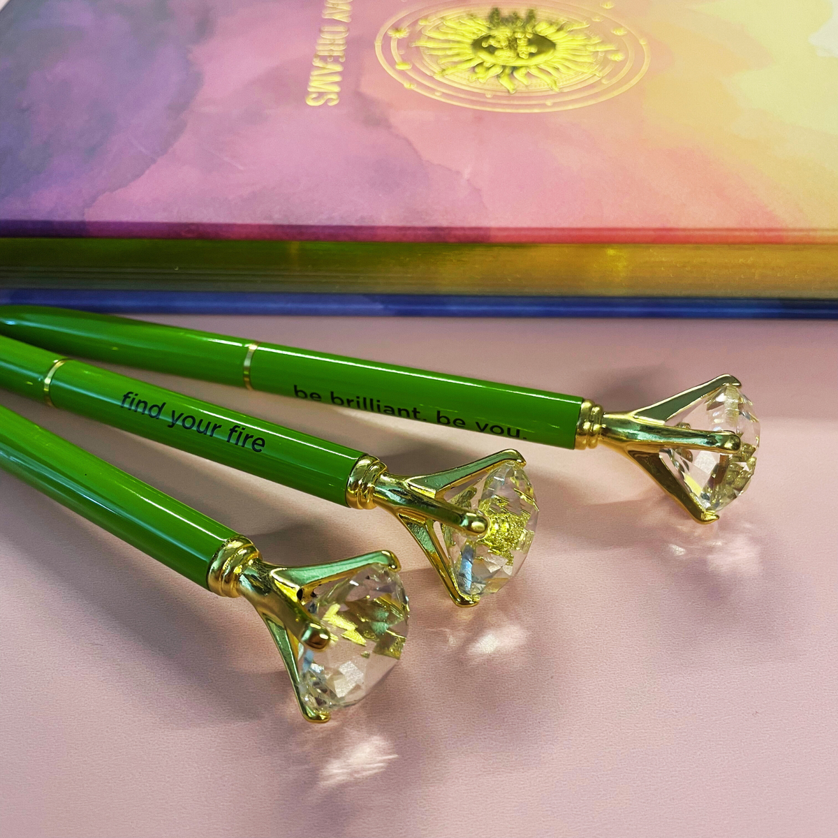 Future Is Female Chartreuse Green Gem Pen | Giftable Single Pen | Novelty Office Desk Supplies-Santa Barbara Design Studio-The Bullish Store