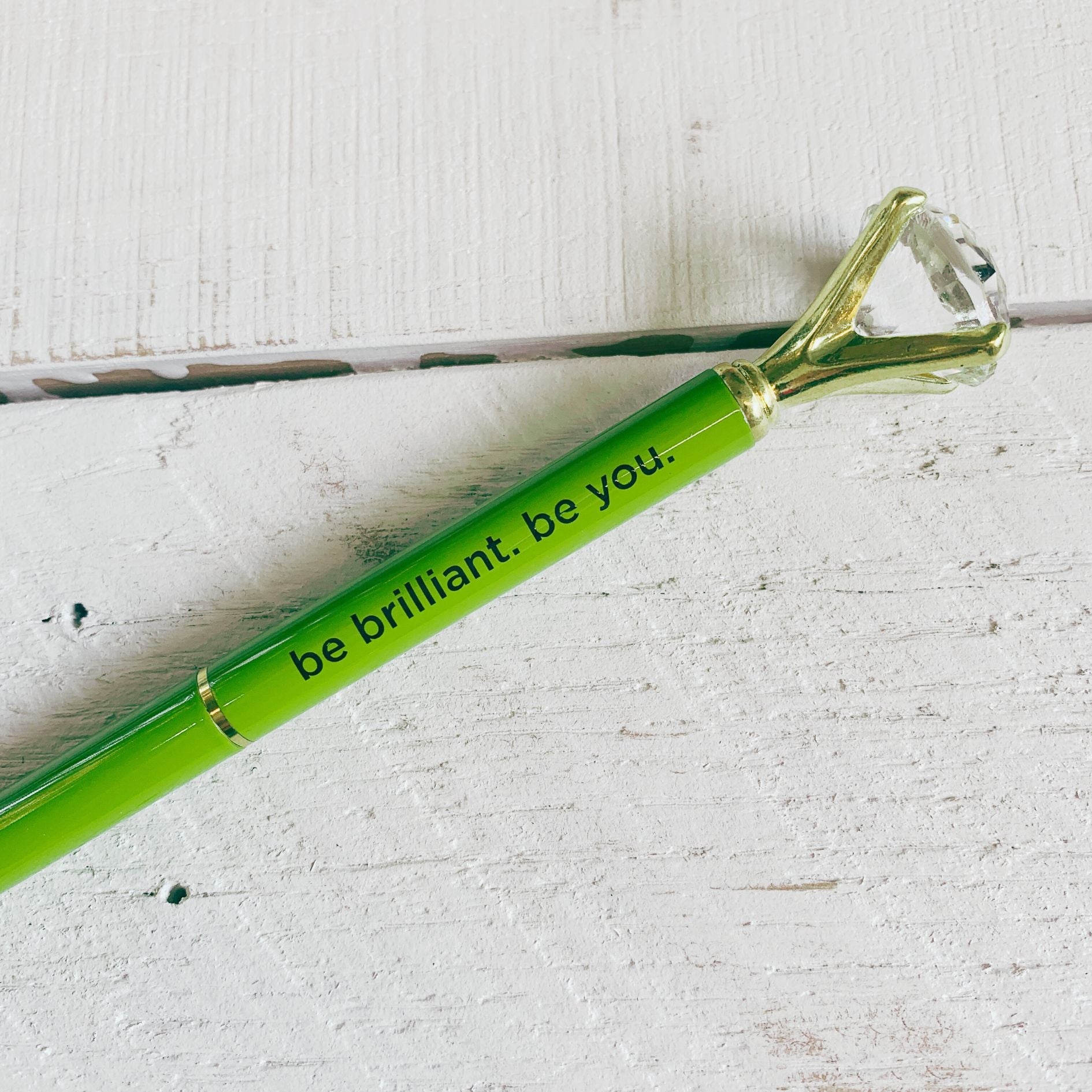 Future Is Female Chartreuse Green Gem Pen | Giftable Single Pen | Novelty Office Desk Supplies