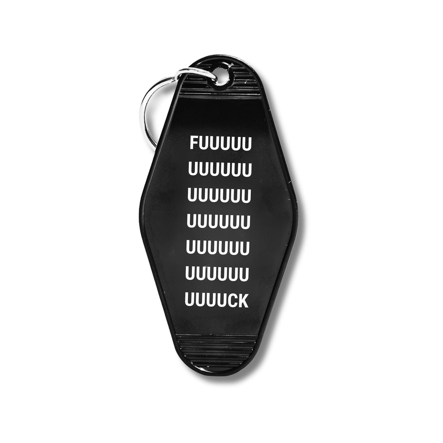 Fuuuuuuuuuuuck Motel Style Keychain in Black