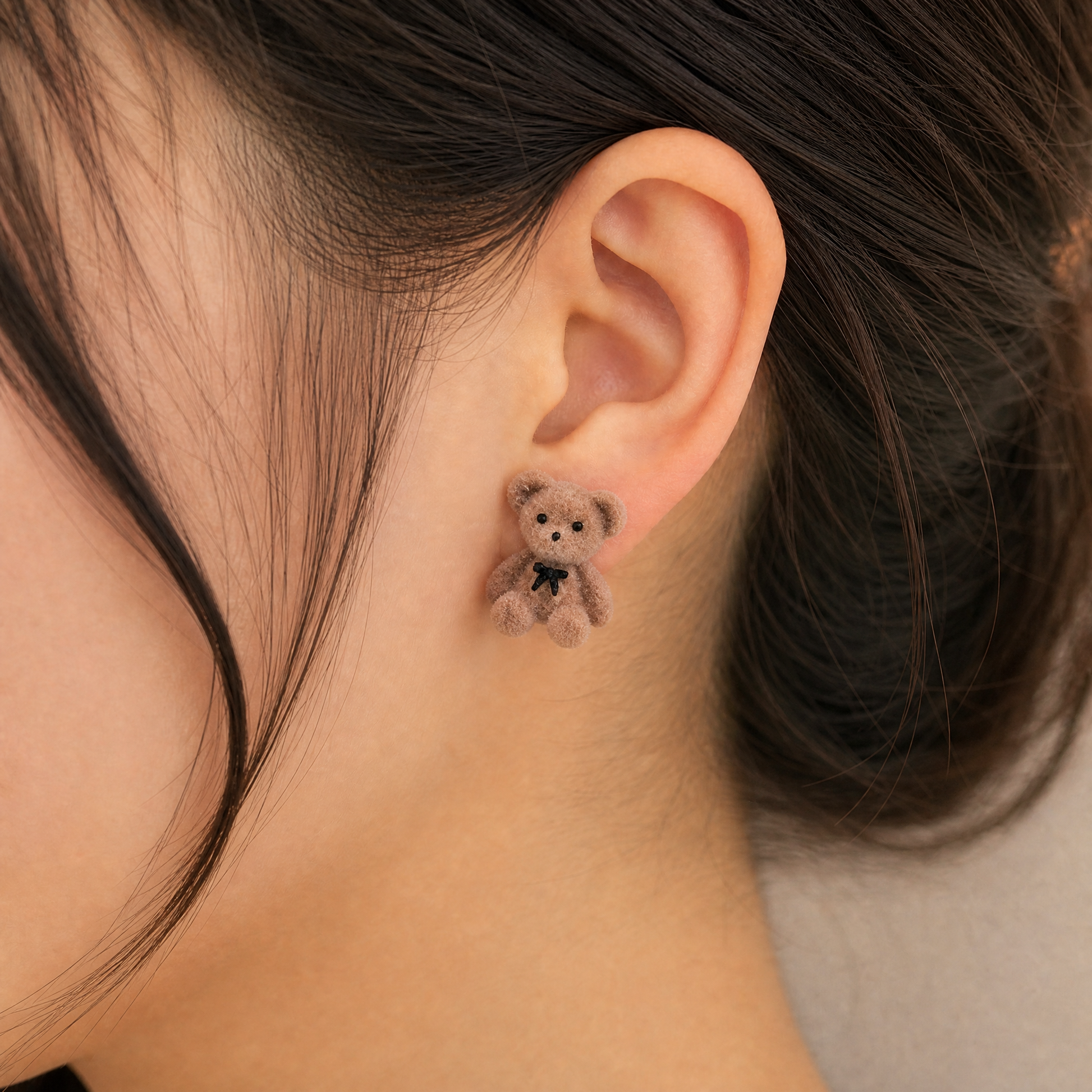 Fuzzy Wuzzy 3-D Teddy Bear Earrings (3 Color Options)-Paper & Quartz-The Bullish Store
