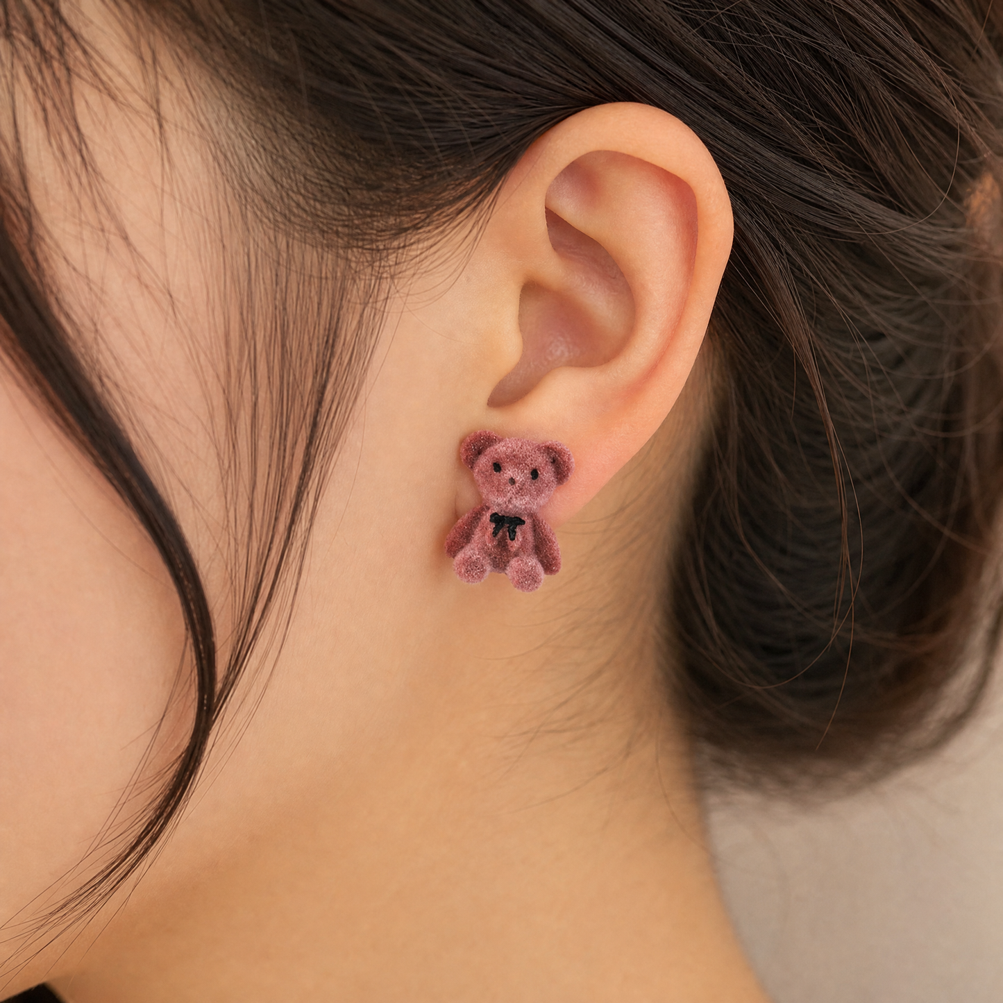 Fuzzy Wuzzy 3-D Teddy Bear Earrings (3 Color Options)-Paper & Quartz-The Bullish Store