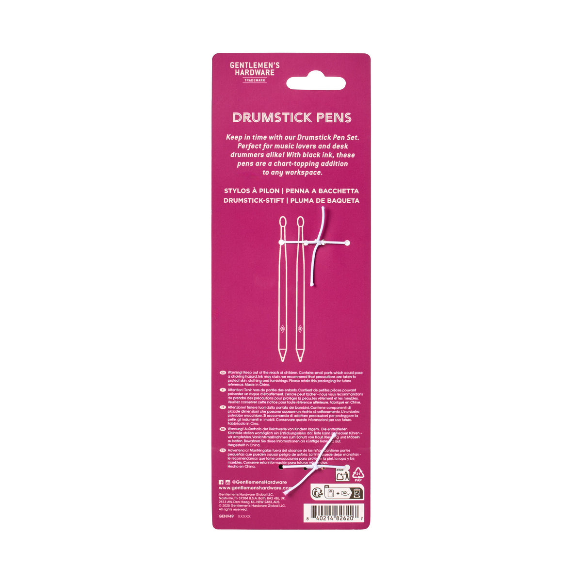 Wooden Drumstick Pens | Set of 2-Gentlemen's Hardware-The Bullish Store