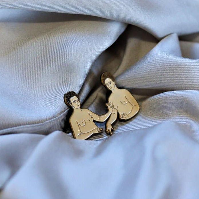 Gabrielle d’Estrées and One of Her Sisters Enamel Pin | Art-inspired Soft Lapel Pin | 1.25" x 1.7"