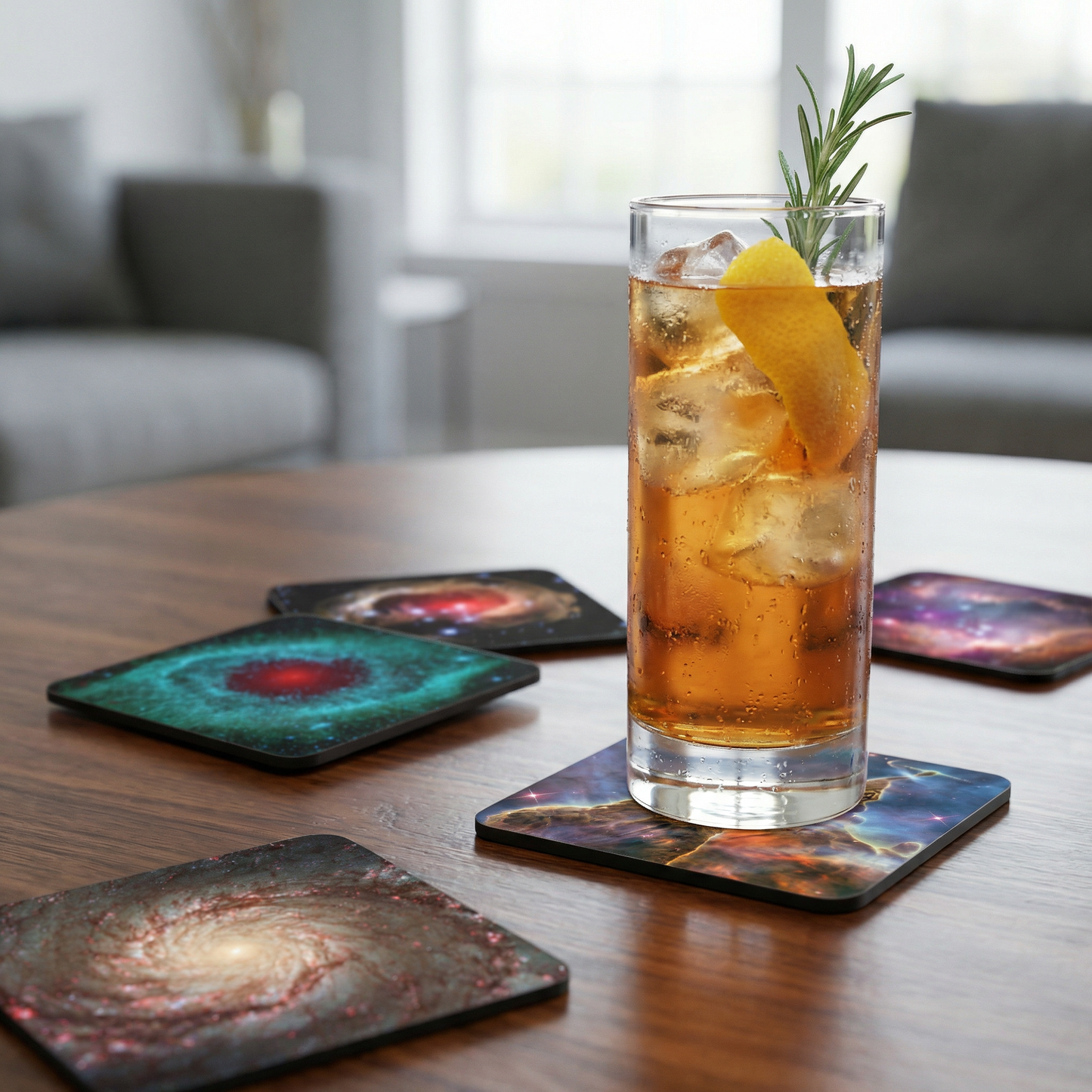 Galaxy Coaster Set | Set of 8 Outer Space-Inspired Drink Coasters with NASA Images