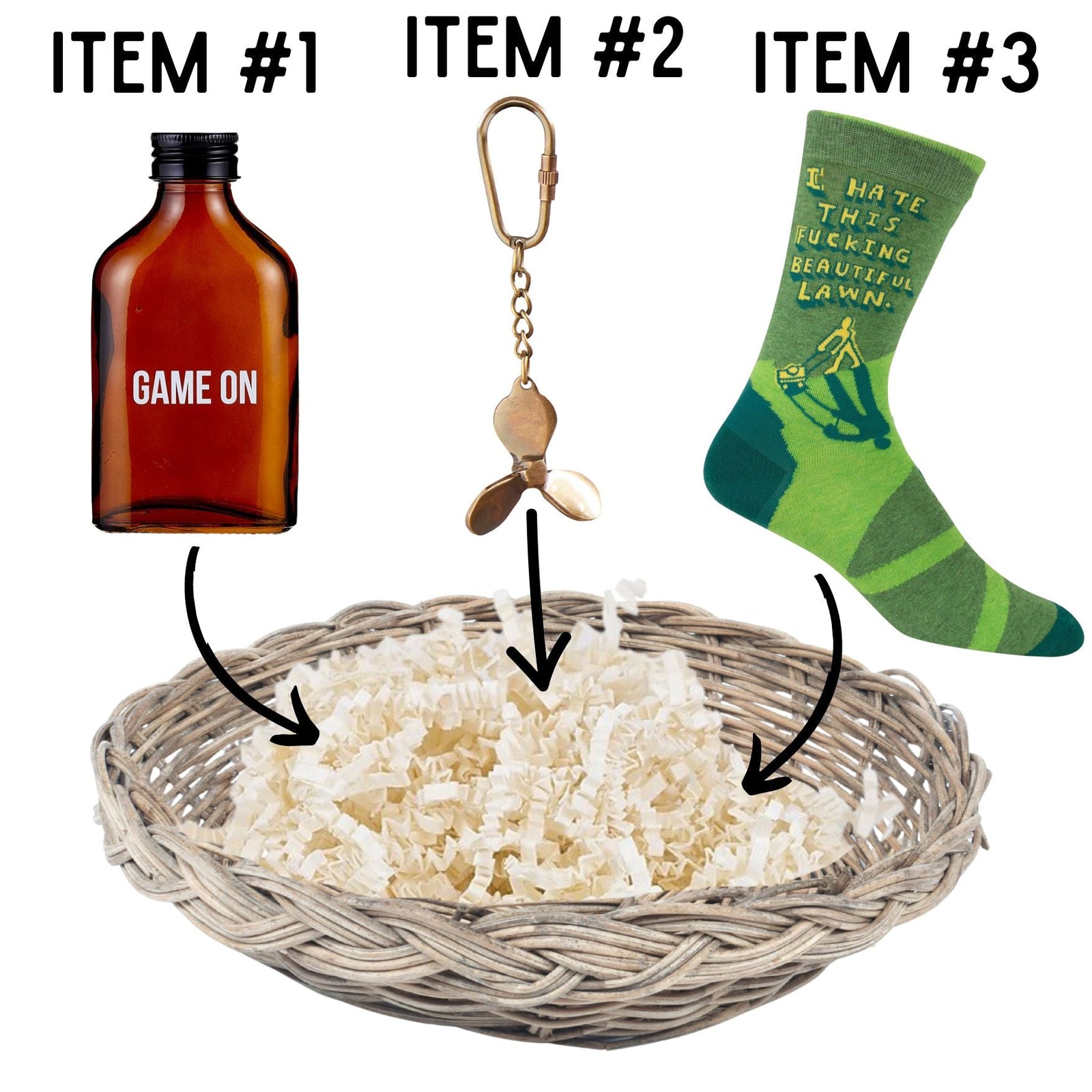 Game On Father's Day Gift Basket | 3 Gift Items in a Reusable Basket