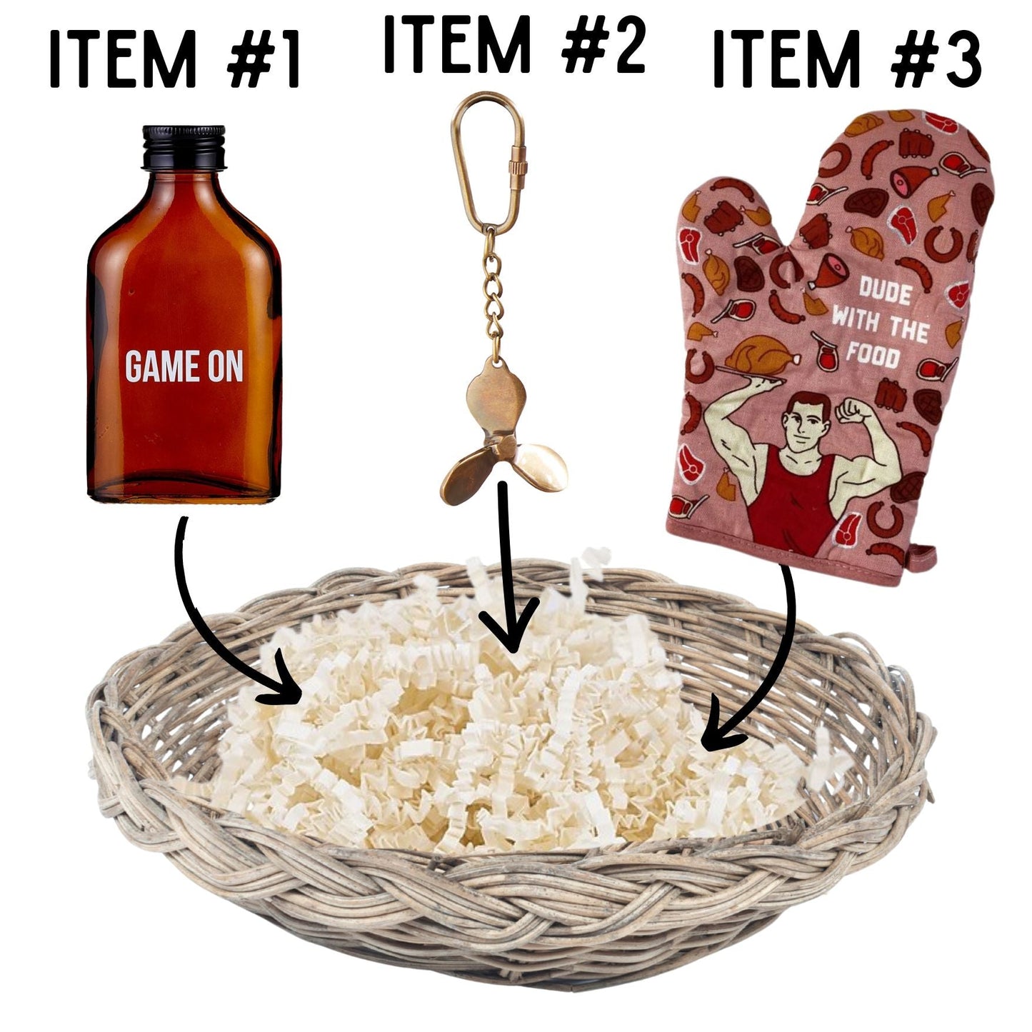 Game On Father's Day Gift Basket | 3 Gift Items in a Reusable Basket