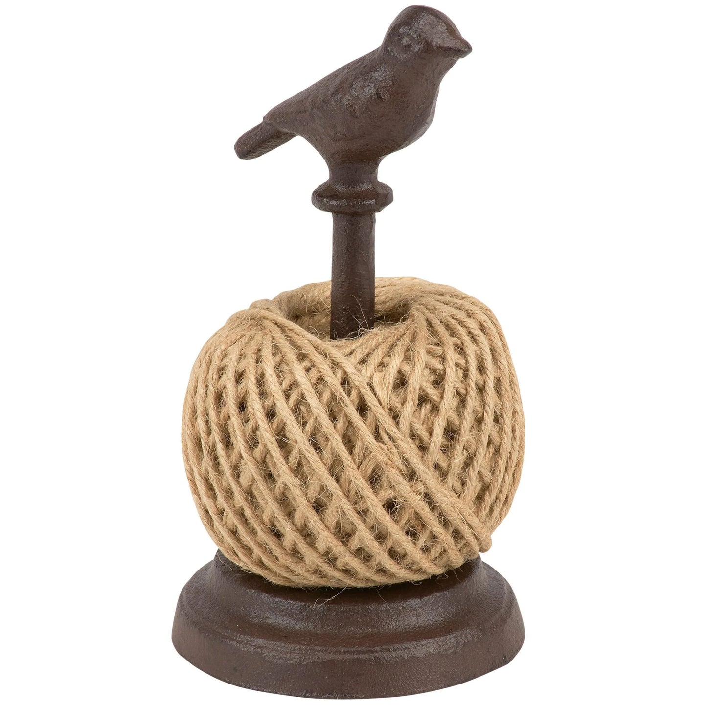Garden Bird Twine Holder with Antique Metal Bird | Rustic Garden Decor