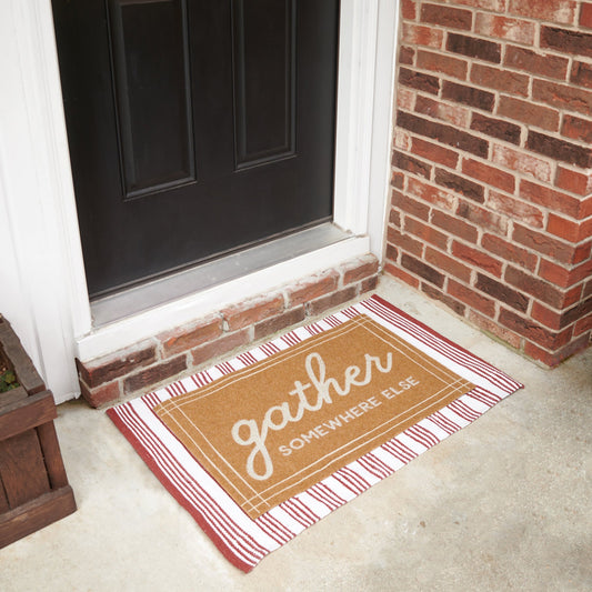 Gather Somewhere Else Rug | Skid-Resistant backing Mat | Indoor/Outdoor | 30" x 18"