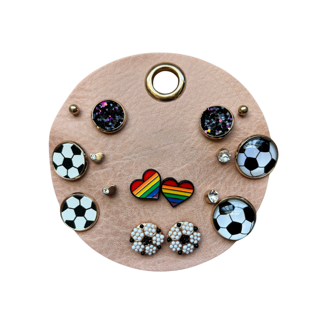 Gay for the Women's World Cup Soccer Team Stud Earring Set - 8 Pairs