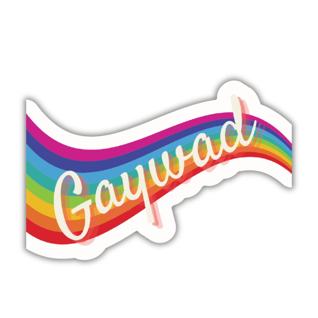 Gaywad '80s-'90 Retro LGBTQ+ Glossy Die Cut Vinyl Sticker 2.95in x 1.77in