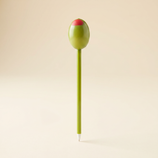 Olive Squishy Pen | Funny Ballpoint Pen with Squeeze Olive Topper