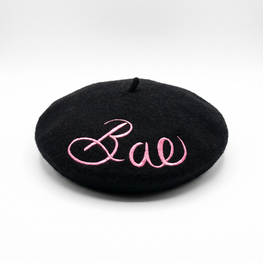 Bae Embroidered Beret in Black-Bewaltz-The Bullish Store