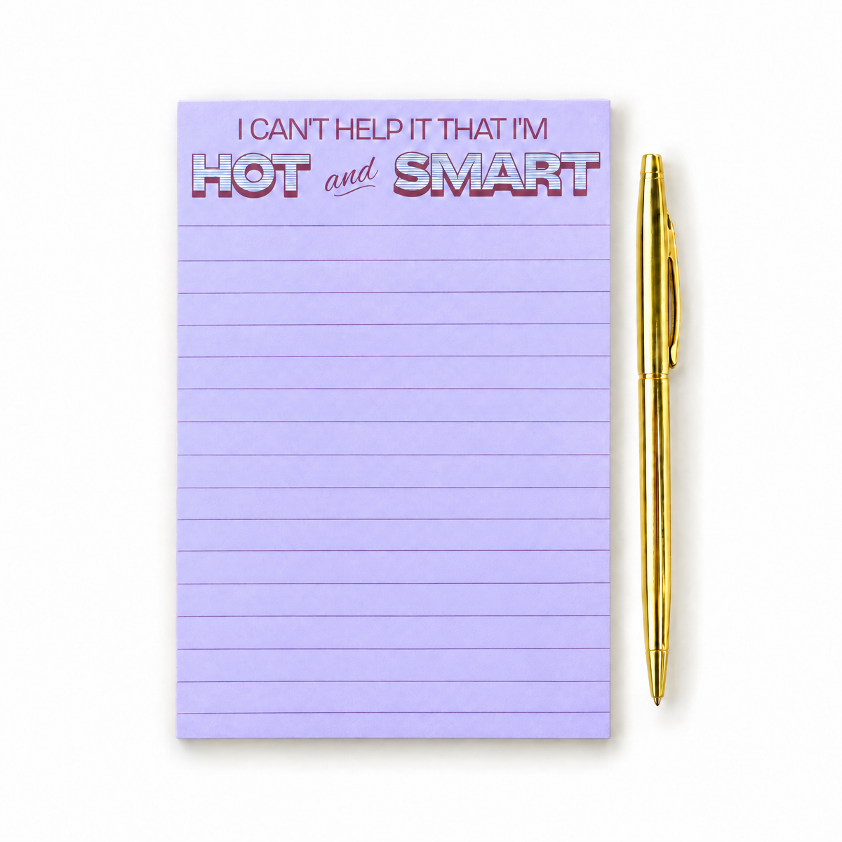 Hot and Smart Sticky Notepad with Gold Pen Gift Set | 4 x 6
