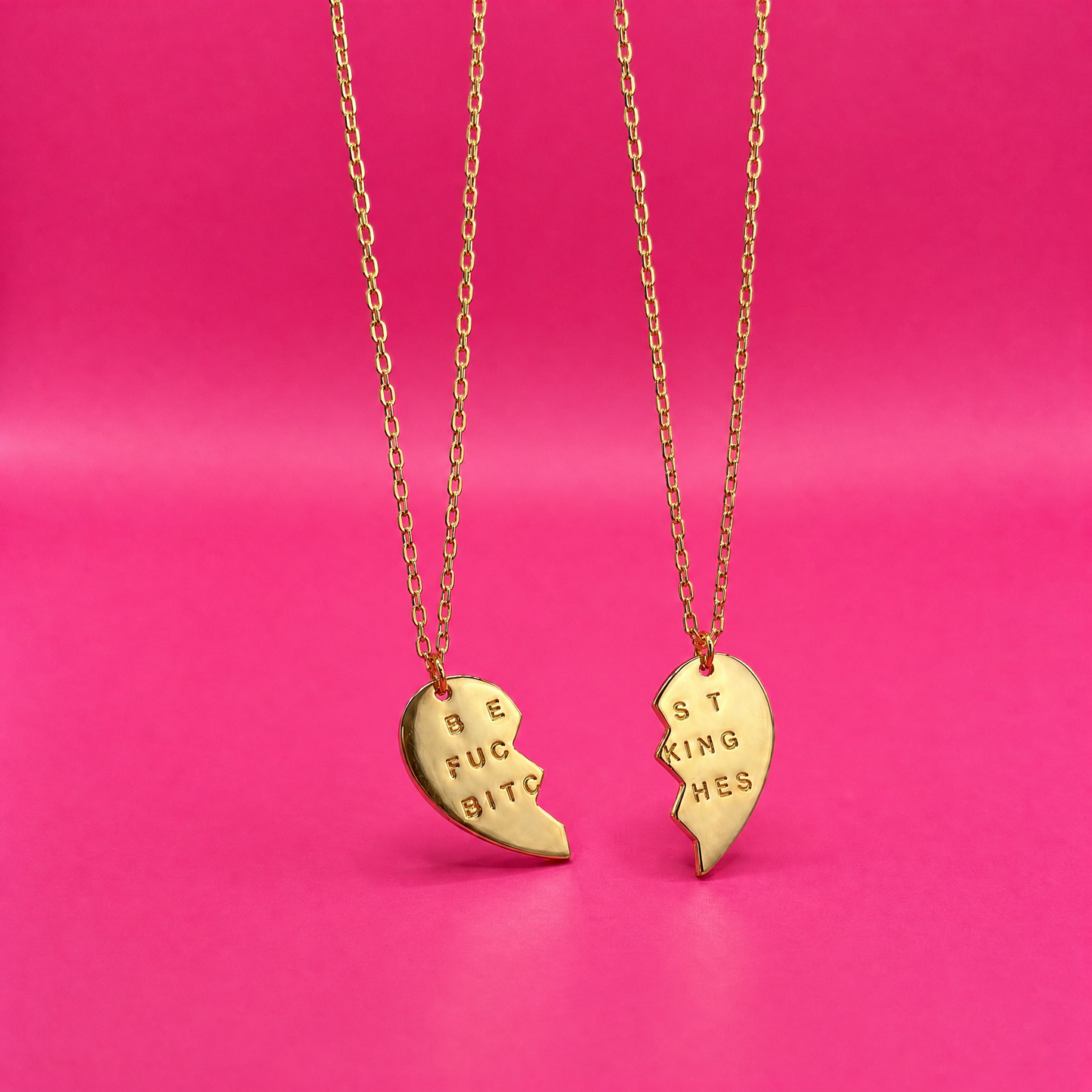 Best Fucking Bitches Set of 2 Best Friends Necklaces in Silver or Gold