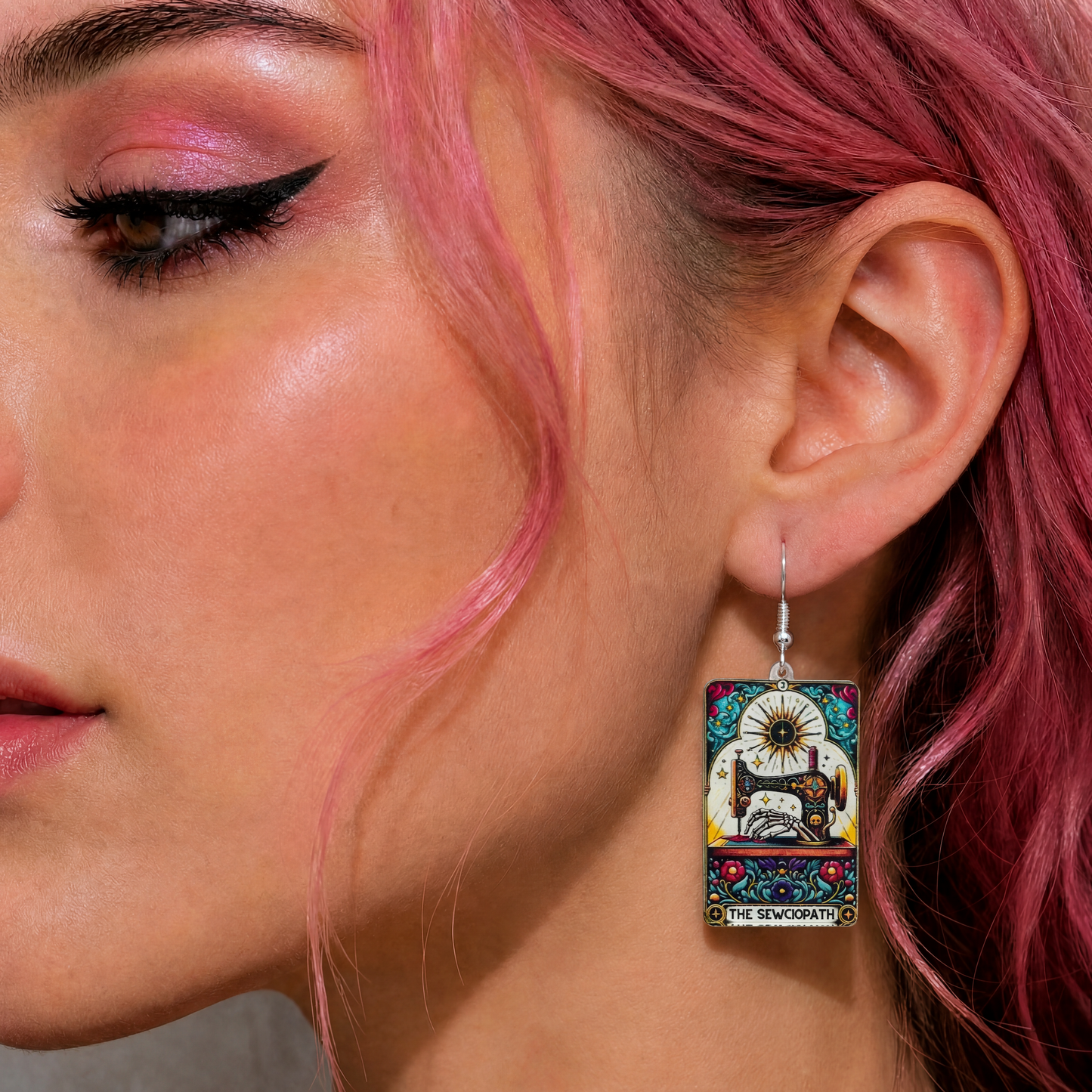 Sewciopath Sewing Machine Acrylic Earrings