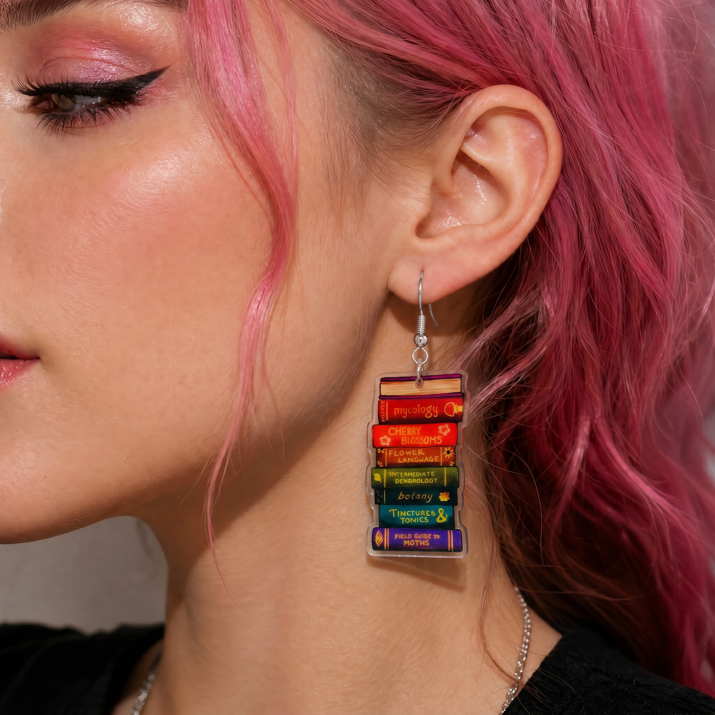 Stack of Books Acrylic Earrings