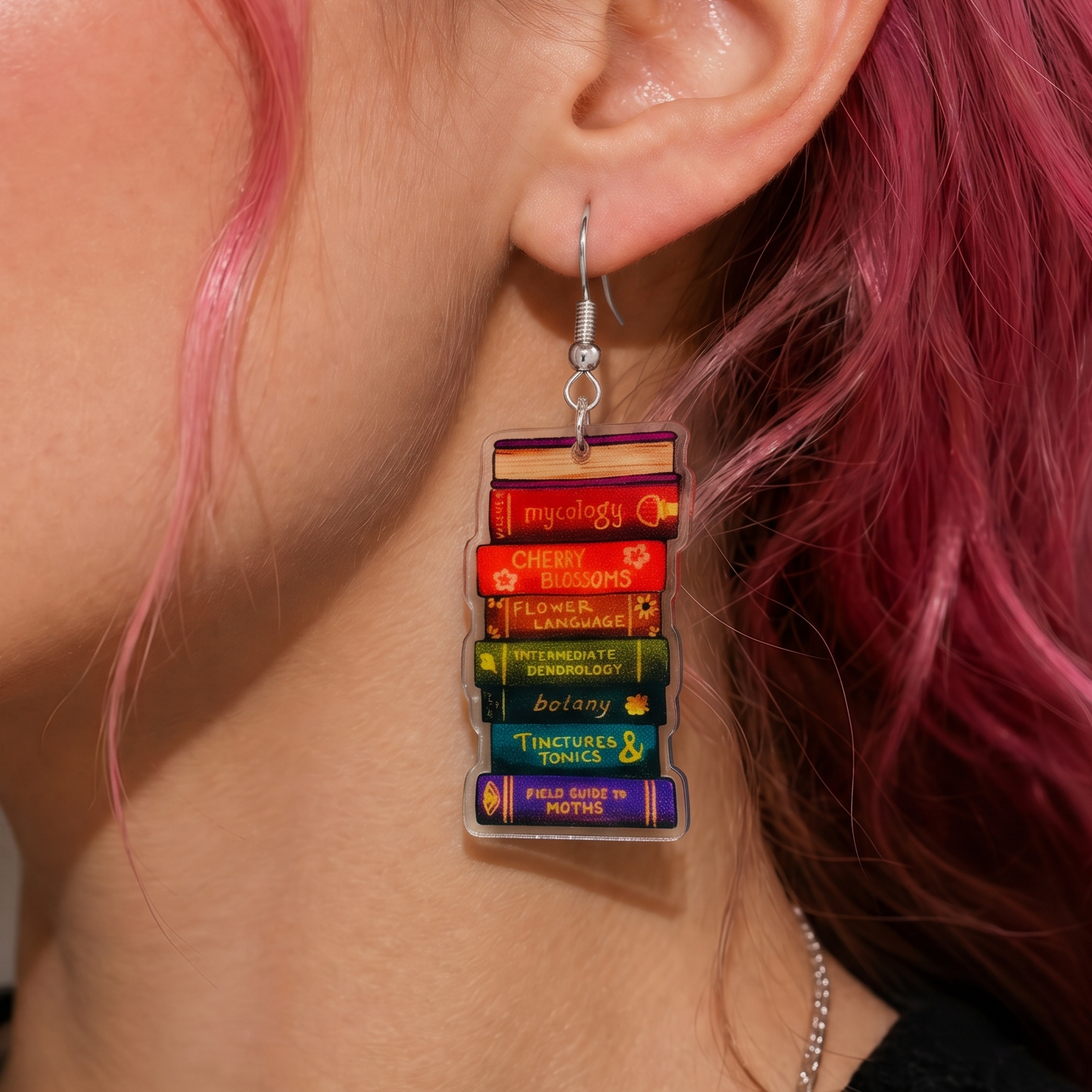 Stack of Books Acrylic Earrings