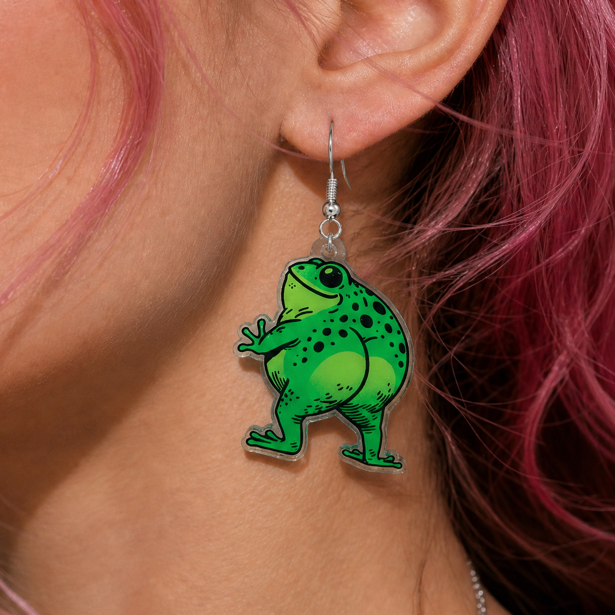 Funny Frog Butts Acrylic Earrings