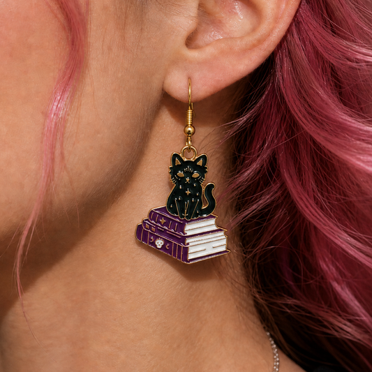 Bookish Cat Earrings
