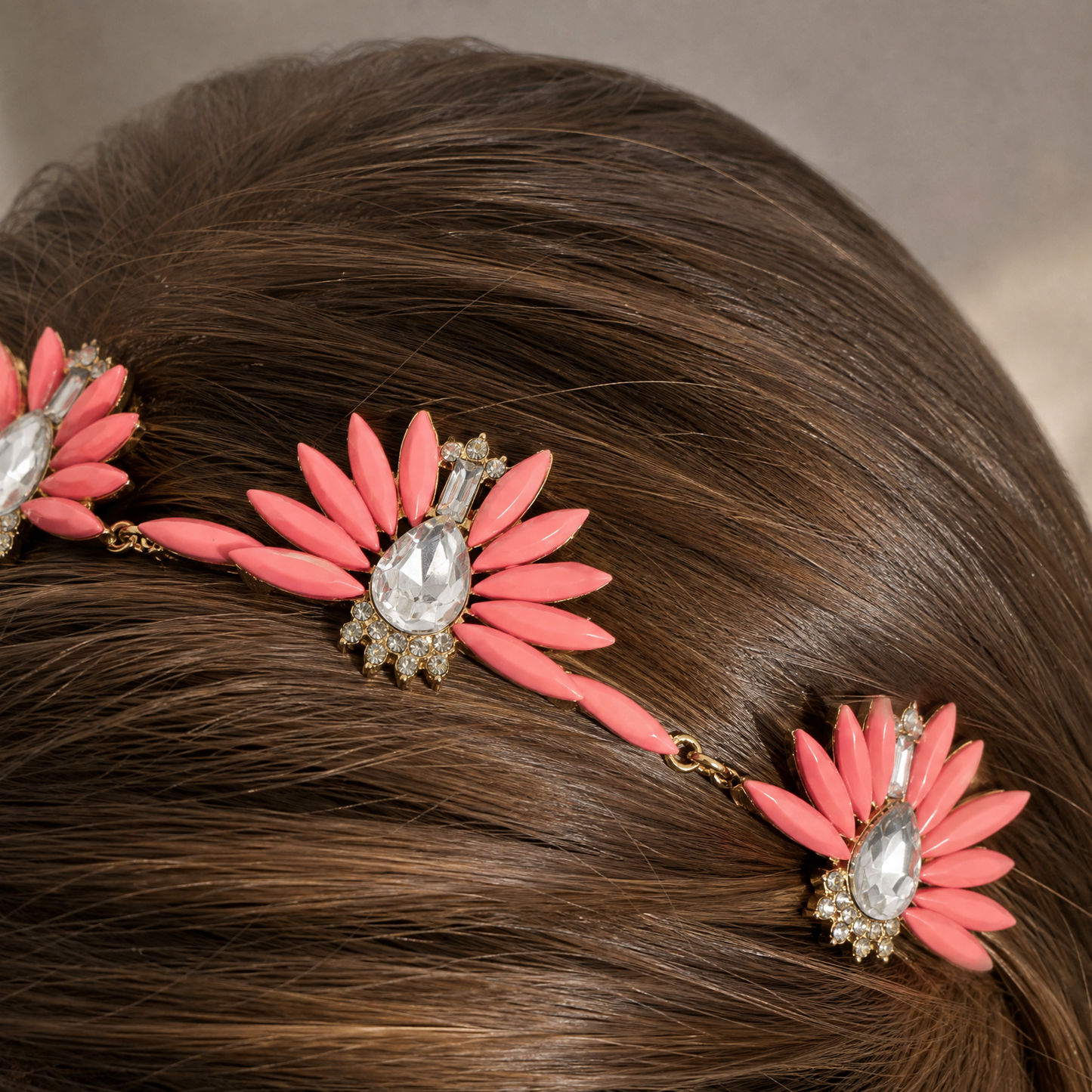 Coral Gems Flexible Hair Tiara | Festive Deco Charm Headband Crown
