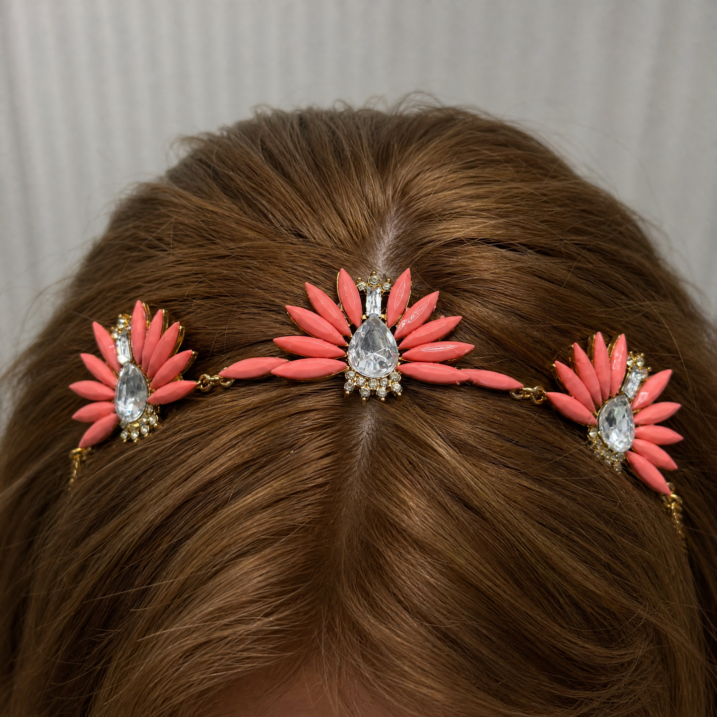 Coral Gems Flexible Hair Tiara | Festive Deco Charm Headband Crown
