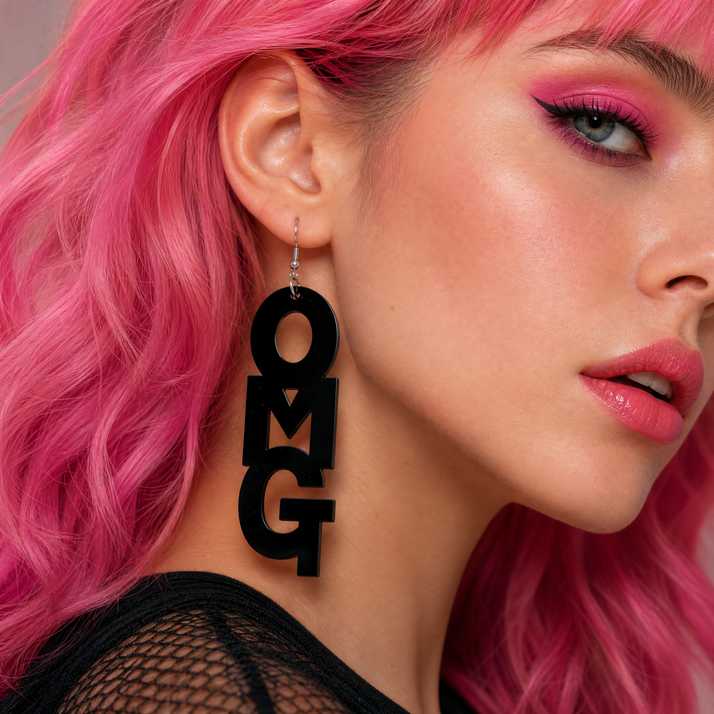 OMG Oversized Acrylic Statement Earrings | 3" Black Dangle Earrings