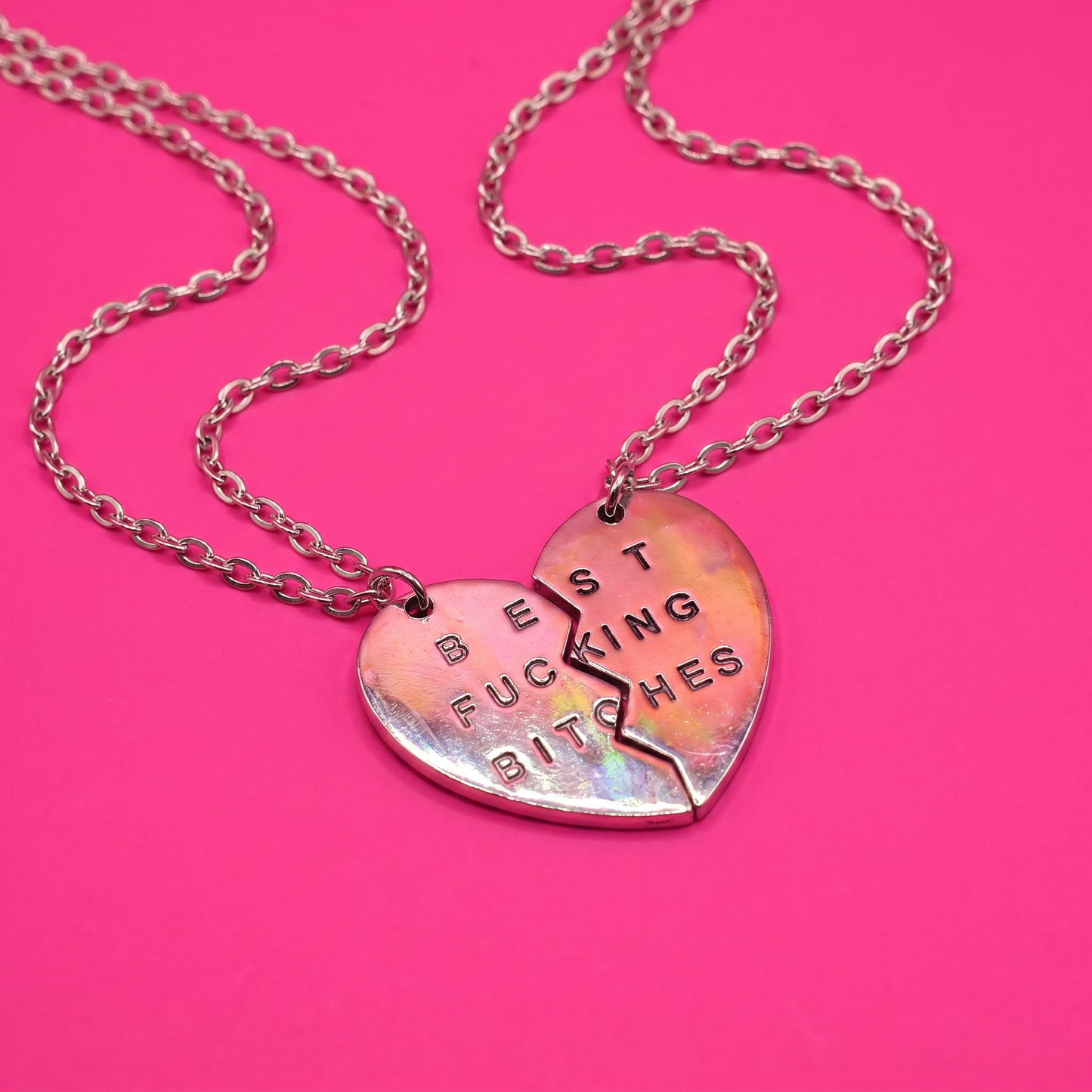 Best Fucking Bitches Set of 2 Best Friends Necklaces in Silver or Gold