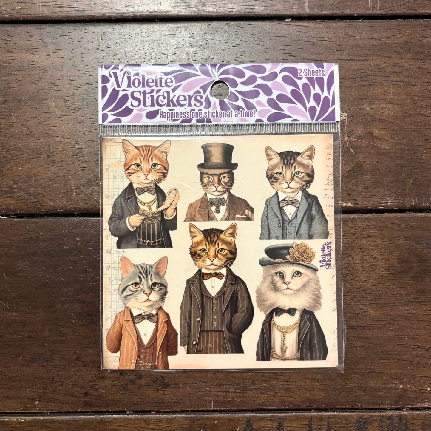 Gentleman Cat Stickers | 4" x 4" | 2 Sheets