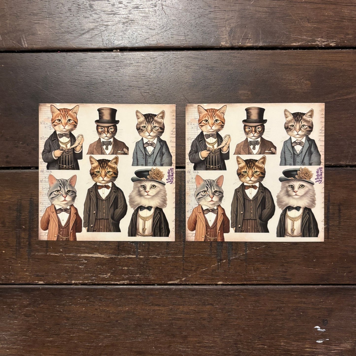 Gentleman Cat Stickers | 4" x 4" | 2 Sheets