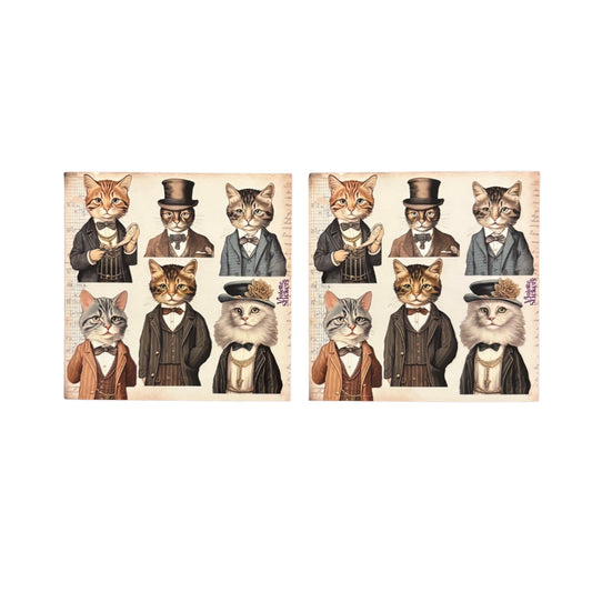 Gentleman Cat Stickers | 4" x 4" | 2 Sheets-Violette Stickers-The Bullish Store